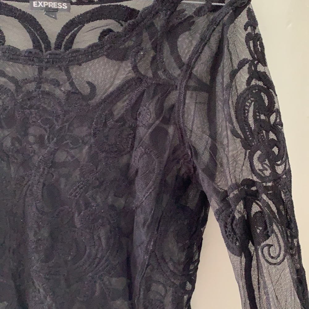 Express Sheer Embroidered Top - Picture 2 of 7